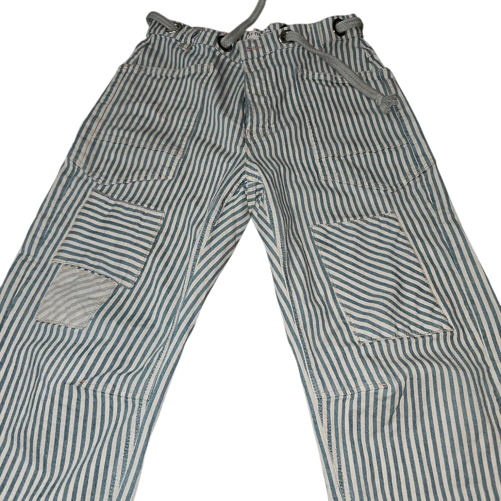 We The Free MOXIE RAILROAD SLUNG STRIPPED JEANS - Picture 2 of 4